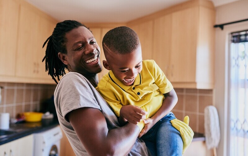 father and son with autism