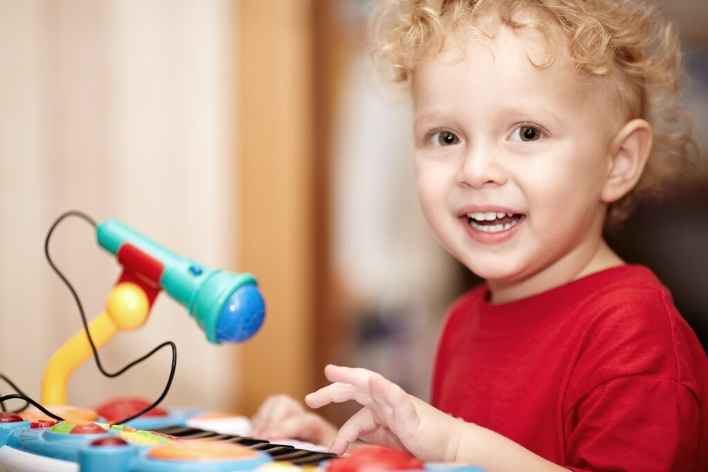 Little boy playing with toy