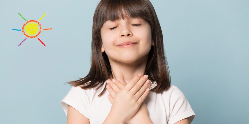 Child taking a break while closing her eyes